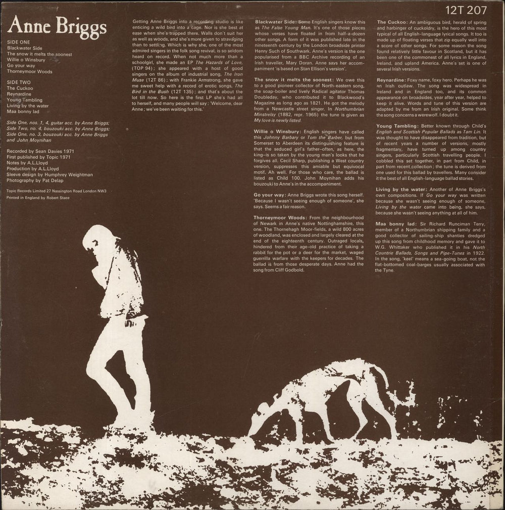 Anne Briggs Anne Briggs - VG UK vinyl LP album (LP record) ARGLPAN826635