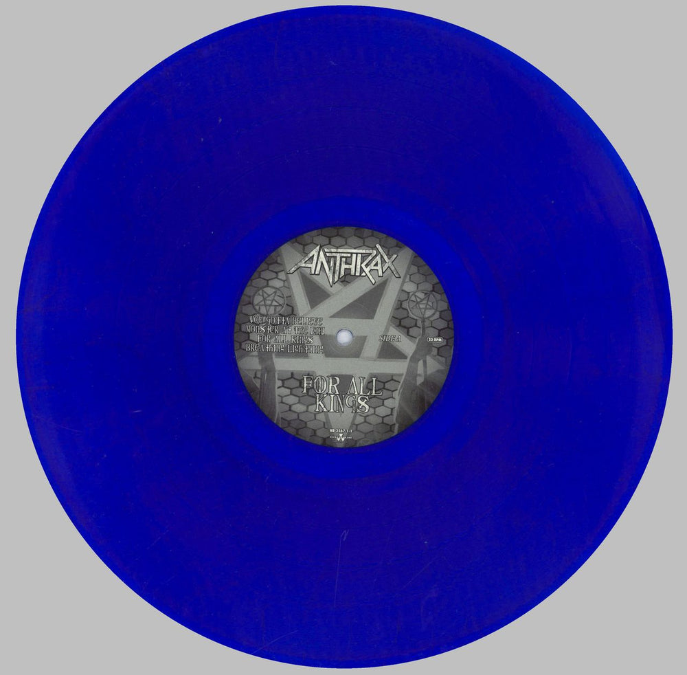 Anthrax For All Kings - Blue Vinyl UK 2-LP vinyl record set (Double LP Album) ANX2LFO827813