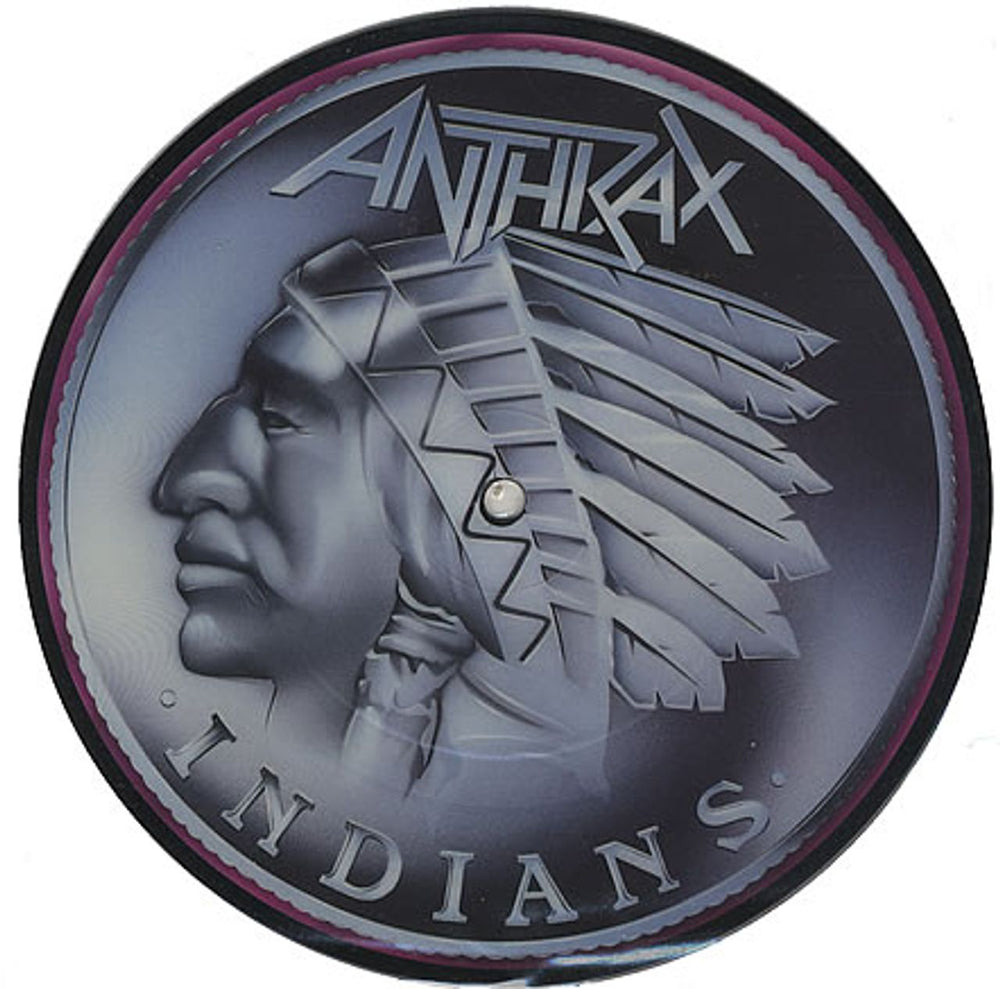 Anthrax Indians UK 7" vinyl picture disc (7 inch picture disc single) ISP325