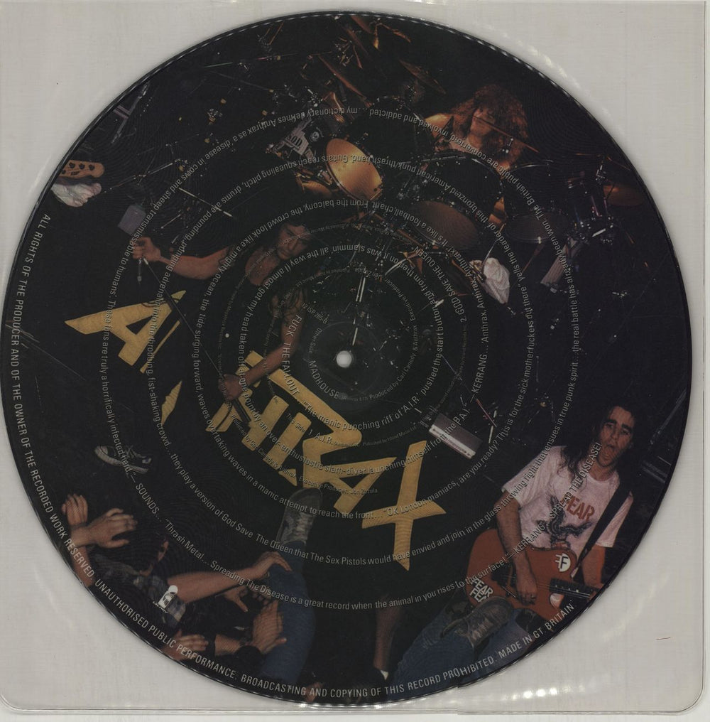 Anthrax Madhouse UK 12" vinyl picture disc (12 inch picture record) ANX2PMA218636