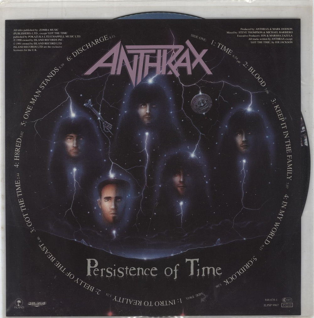 Anthrax Persistence Of Time UK picture disc LP (vinyl picture disc album) ANXPDPE812045