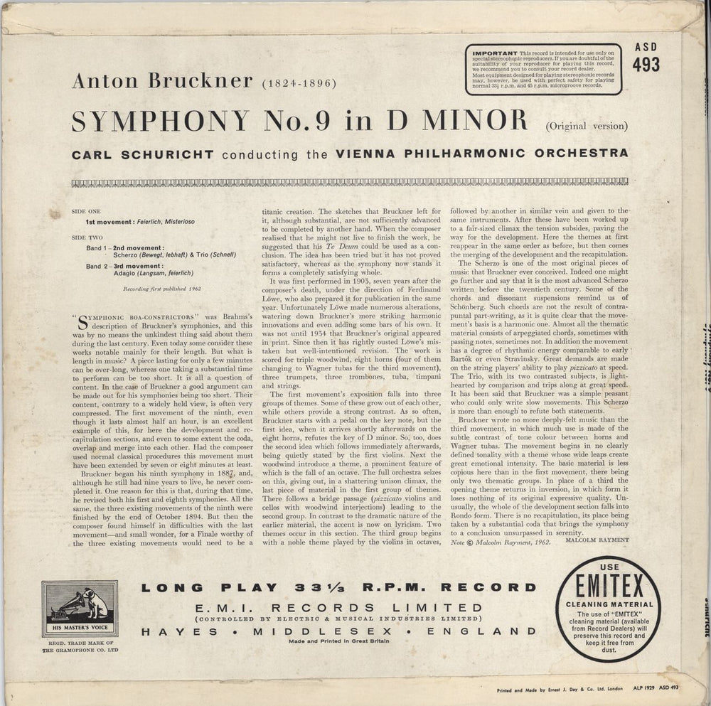 Anton Bruckner Bruckner: Symphony No.9 - 1st UK vinyl LP album (LP record) B1PLPBR775101