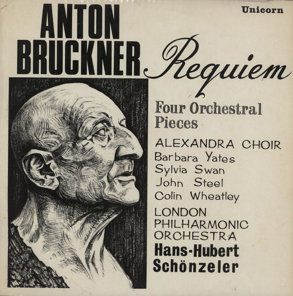 Anton Bruckner Requiem / Four Orchestral Pieces UK vinyl LP album (LP record) UNS210