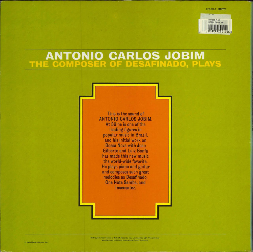 Antonio Carlos Jobim The Composer Of Desafinado, Plays German vinyl LP album (LP record)