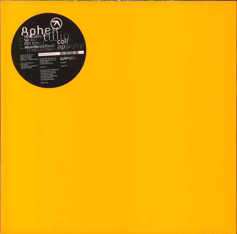 Aphex Twin Collapse EP UK 12" vinyl single (12 inch record / Maxi-single) 801061942311