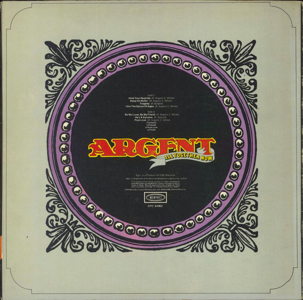 Argent All Together Now - 1st - VG UK vinyl LP album (LP record)