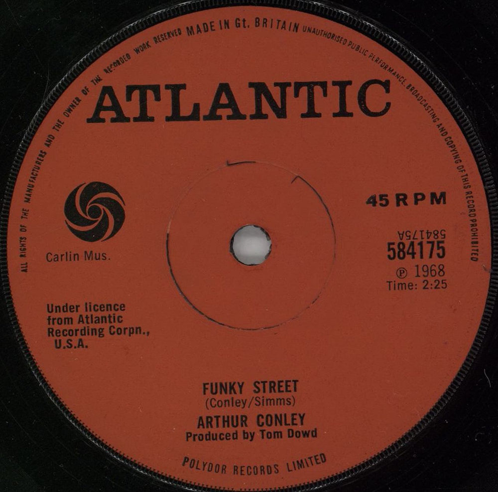 Arthur Conley Funky Street - Solid UK 7" vinyl single (7 inch record / 45) 584175