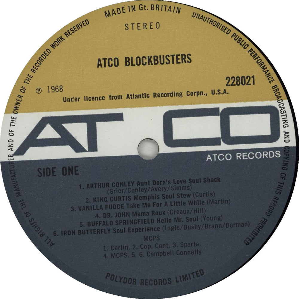 Atlantic Records Atco Blockbusters UK vinyl LP album (LP record) 9ATLPAT661784