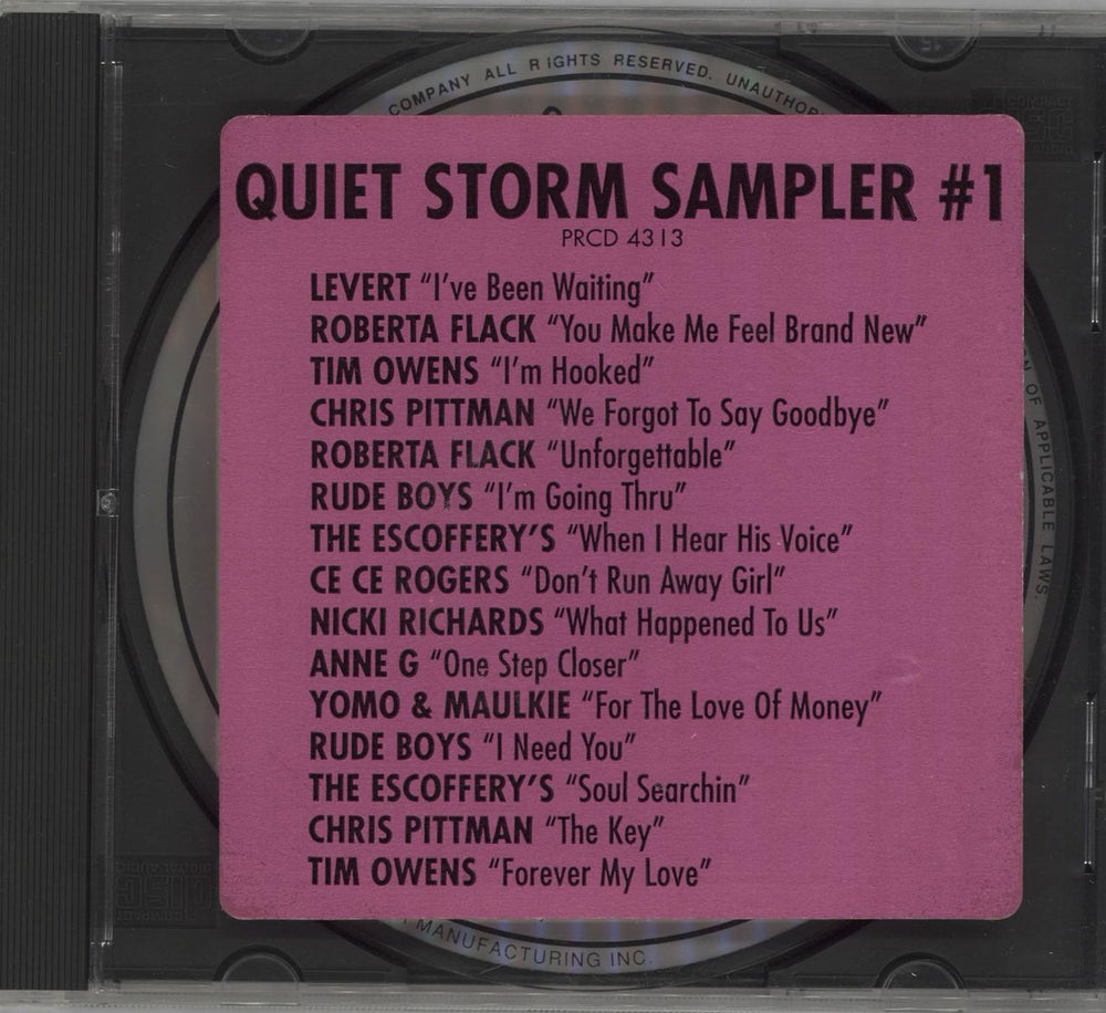Atlantic Records Quiet Storm Sampler #1 US Promo CD album (CDLP) PRCD4313