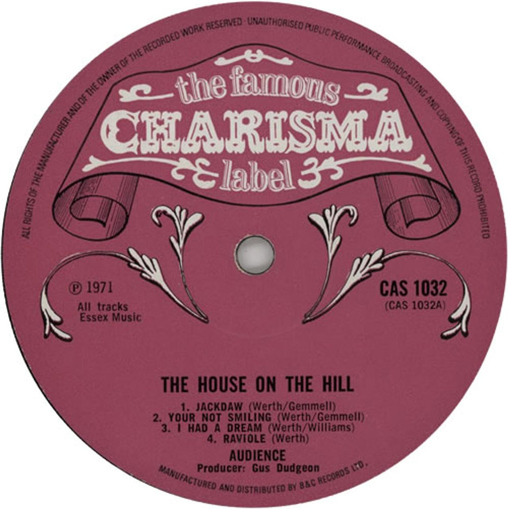 Audience The House On The Hill - 1st - VG UK vinyl LP album (LP record) UDCLPTH628742