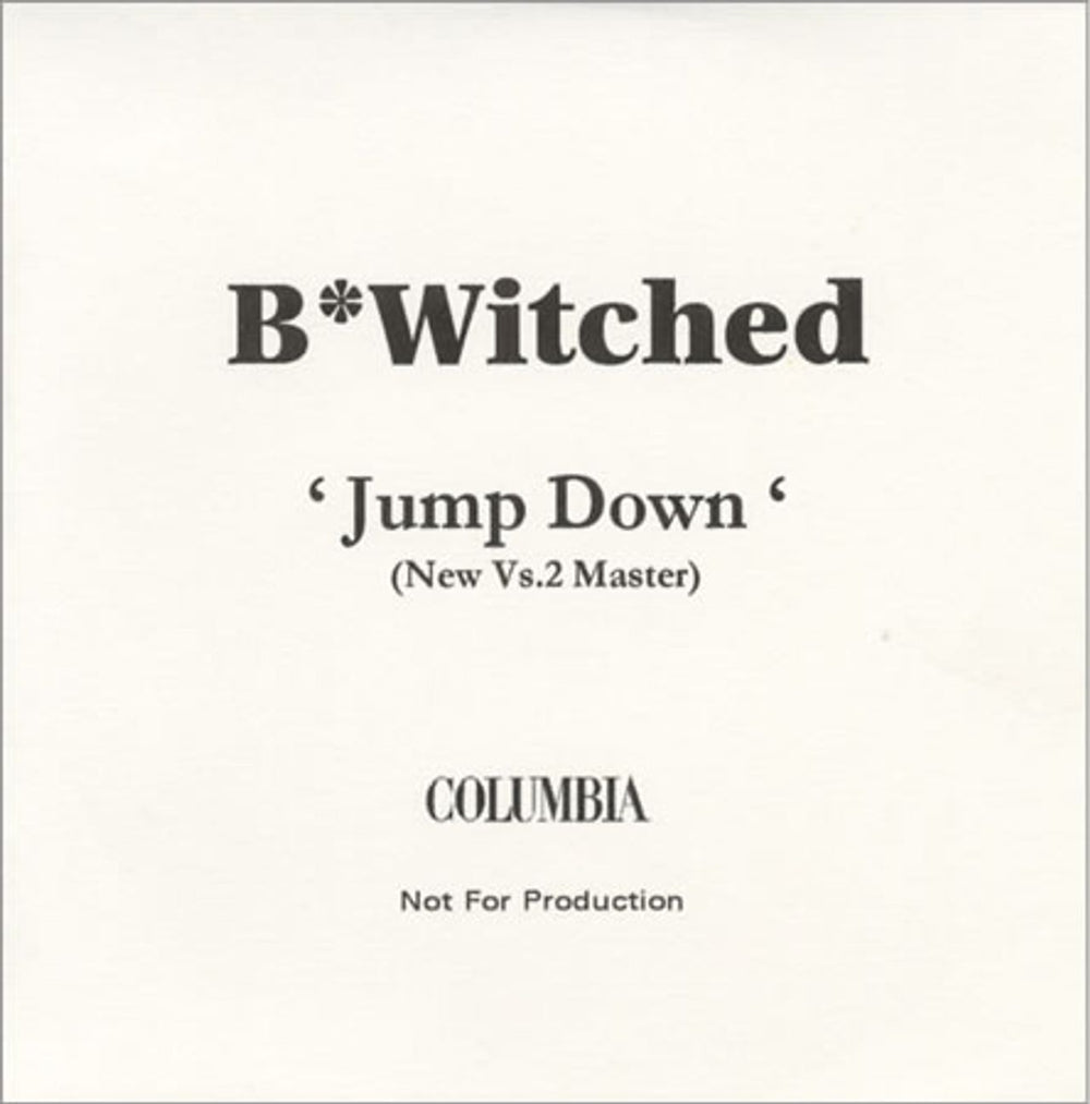 B*Witched Jump Down - New Vs.2 Master UK Promo CD-R acetate CD ACETATE