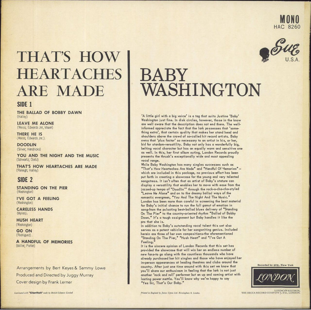 Baby Washington That's How Heartaches Are Made UK vinyl LP album (LP record)