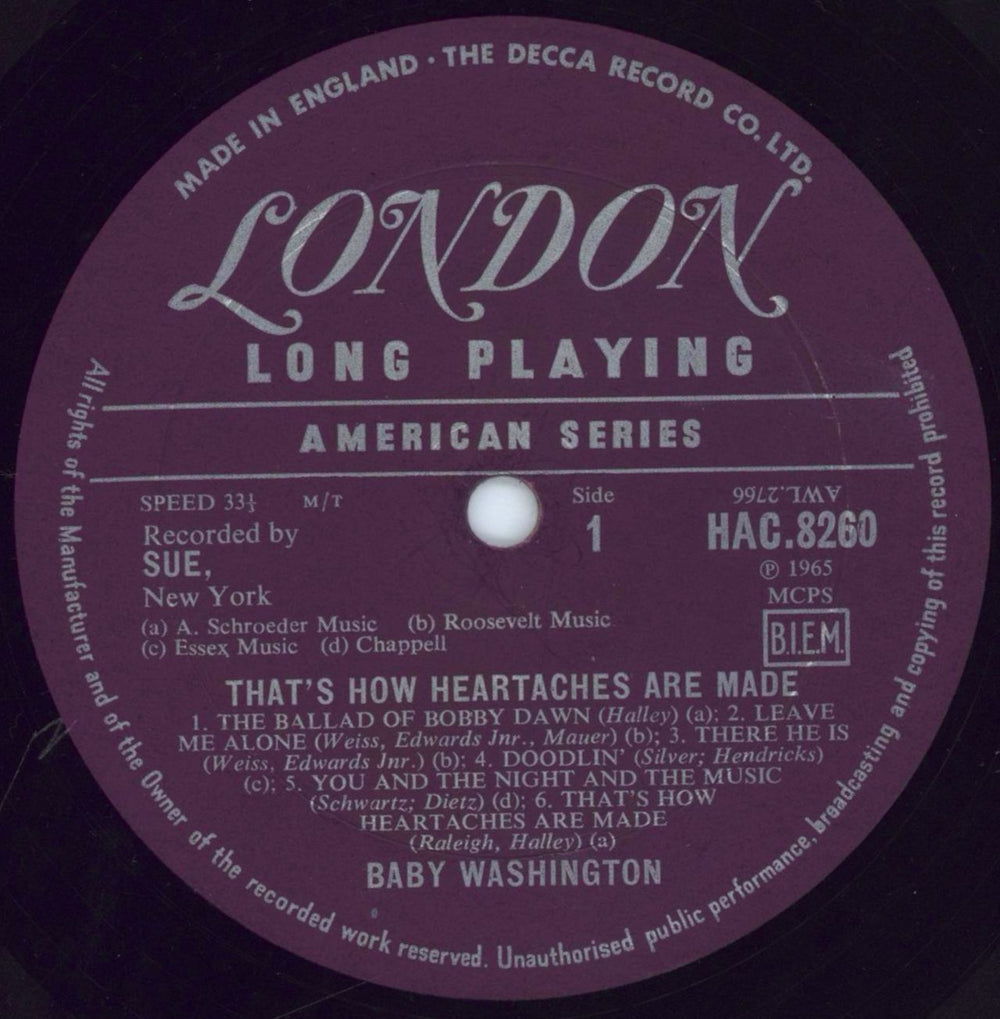 Baby Washington That's How Heartaches Are Made UK vinyl LP album (LP record) B7CLPTH696737