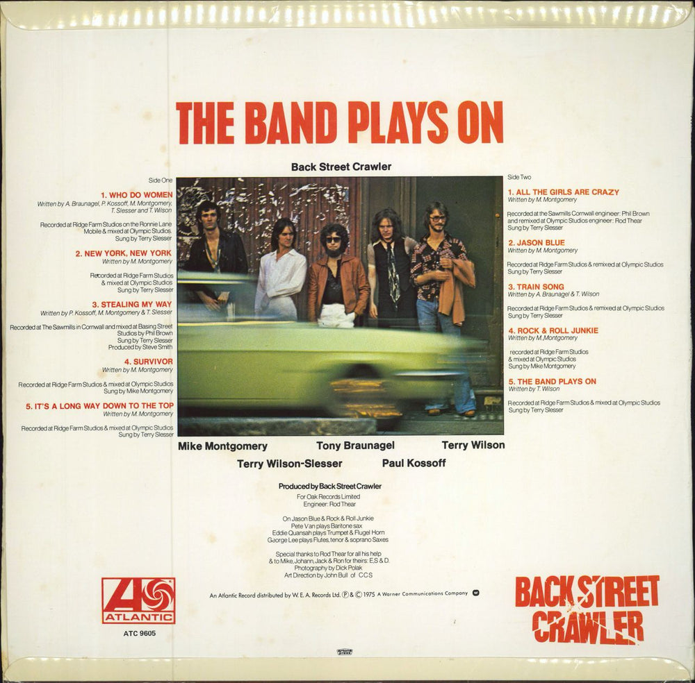 Back Street Crawler The Band Plays On South African vinyl LP album (LP record)