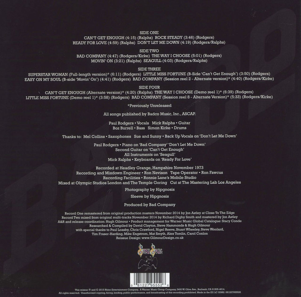 Bad Company Bad Company - Deluxe Edition - 180gram UK 2-LP vinyl set —  RareVinyl.com