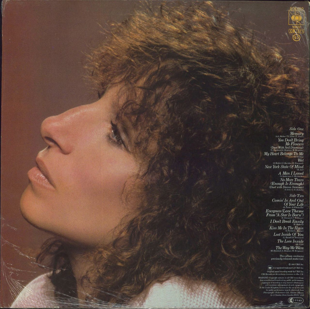 Barbra Streisand Love Songs + Inner -Shrink UK vinyl LP album (LP record)