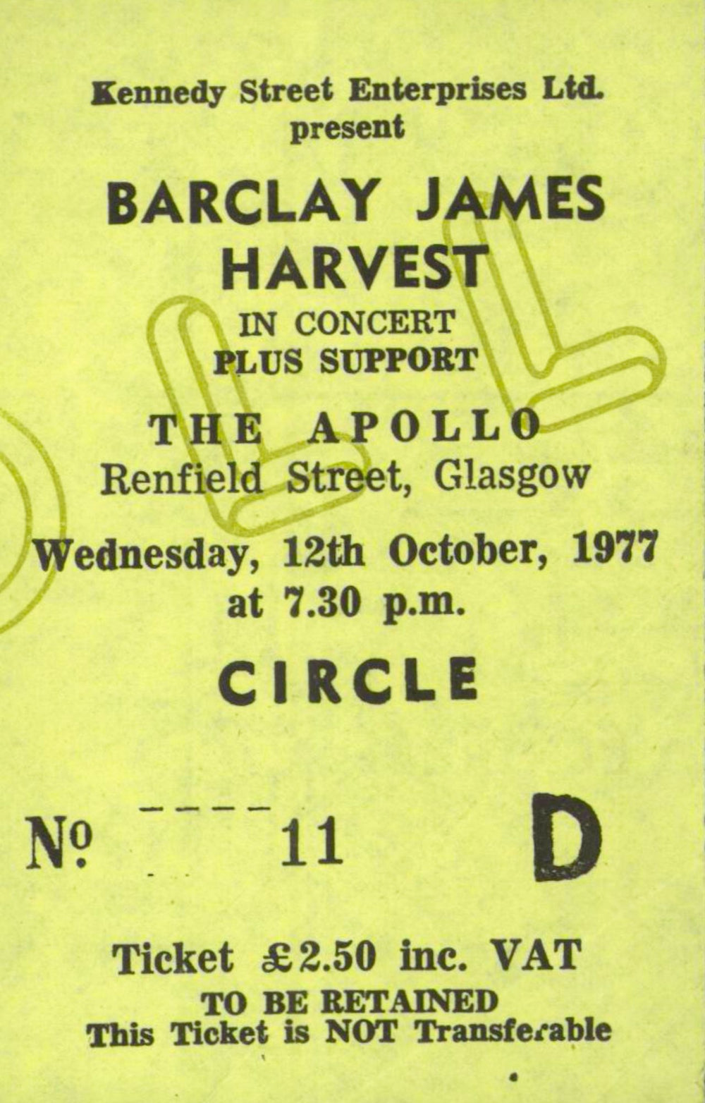 Barclay James Harvest Gone To Earth + Ticket Stub UK tour programme