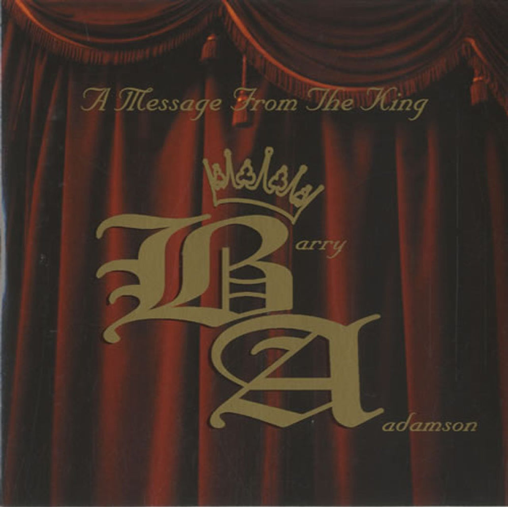 Barry Adamson A Message From The King UK Promo CD single (CD5 / 5") PCDSTUMM176