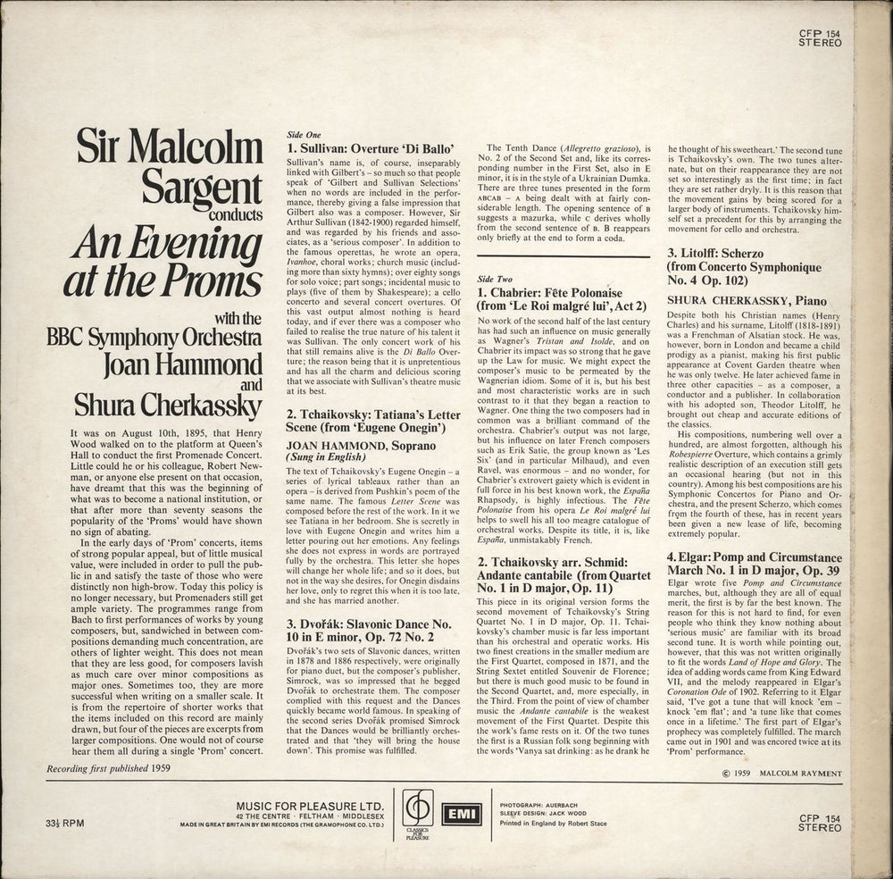 BBC Symphony Orchestra An Evening At The Proms UK vinyl LP album (LP record)