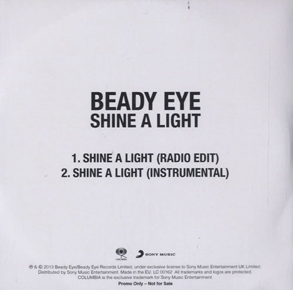 Beady Eye Shine A Light UK Promo CD-R acetate B8ACRSH595344