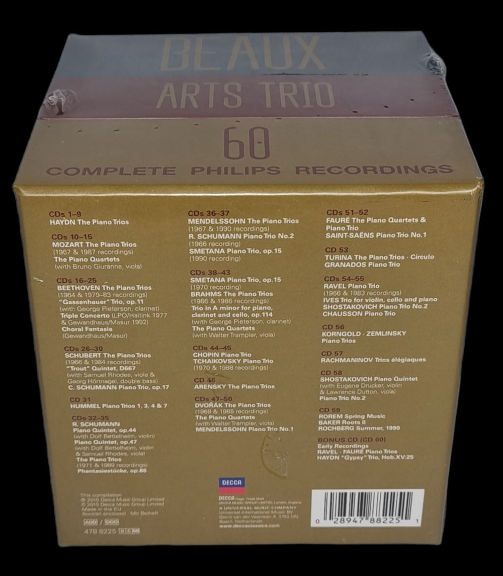 Beaux Arts Trio Complete Philips Recordings 60 CD Boxset - Sealed Dutch CD Single Box Set 028947882251