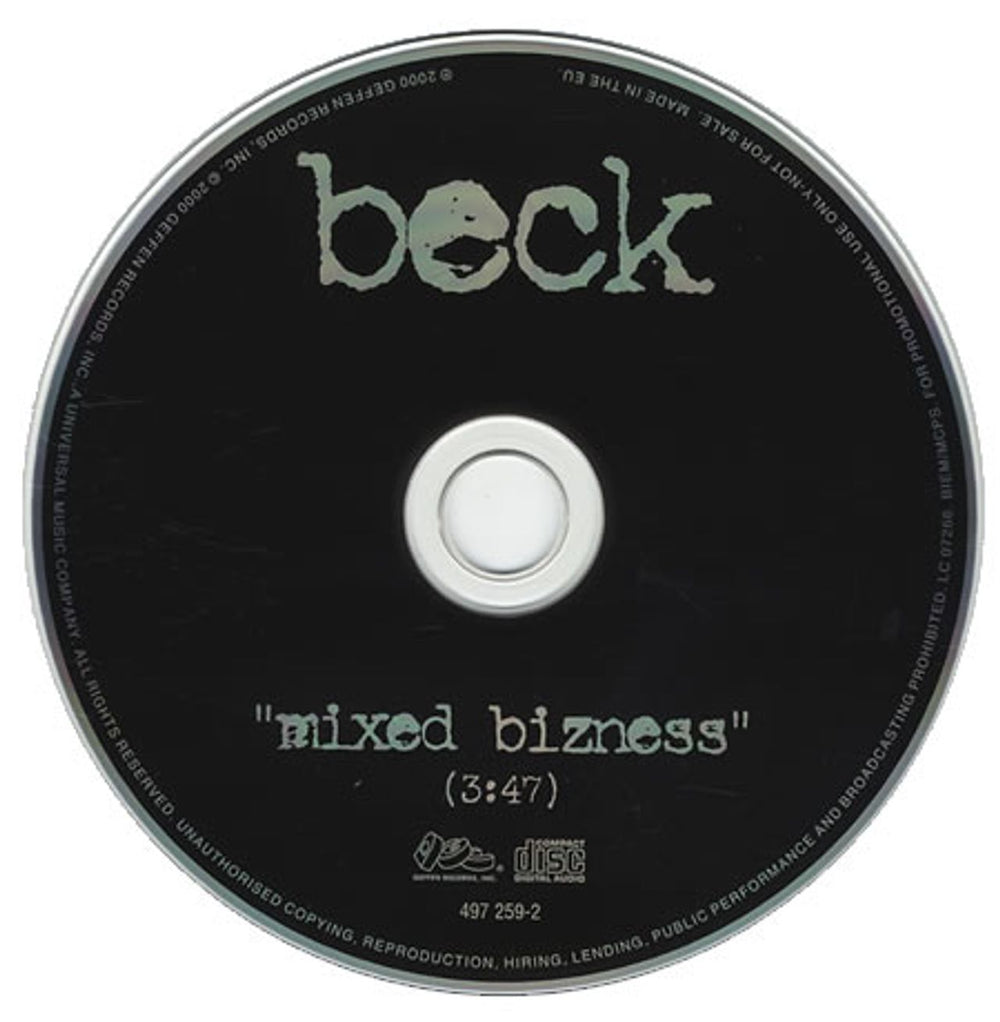 Beck Mixed Bizness UK Promo CD single (CD5 / 5") B-KC5MI153351