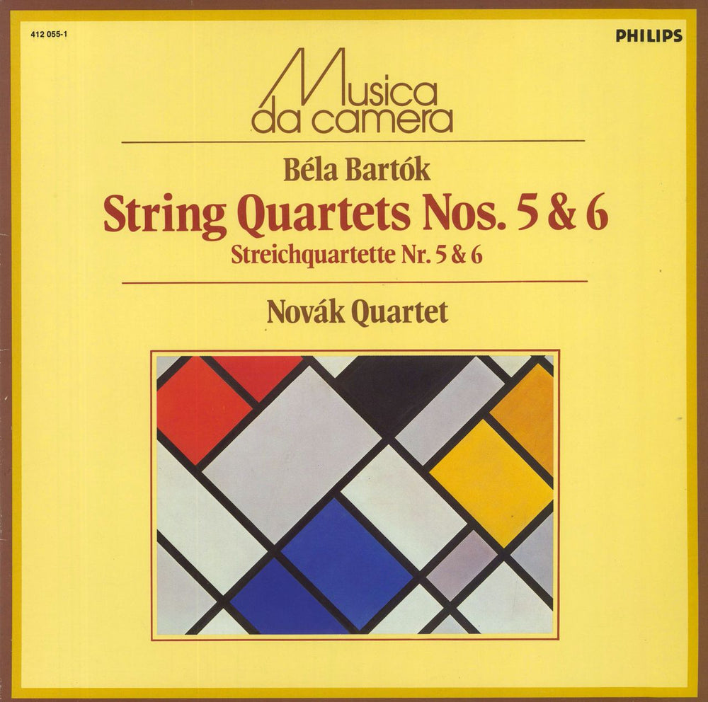 Béla Bartók String Quartets Nos. 5 & 6 Dutch vinyl LP album (LP record) 412055-1