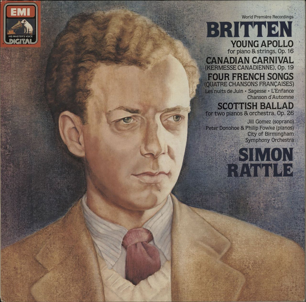 Benjamin Britten Young Apollo / Canadian Carnival / Four French Songs / Scottish Ballad UK vinyl LP album (LP record) ASD4177