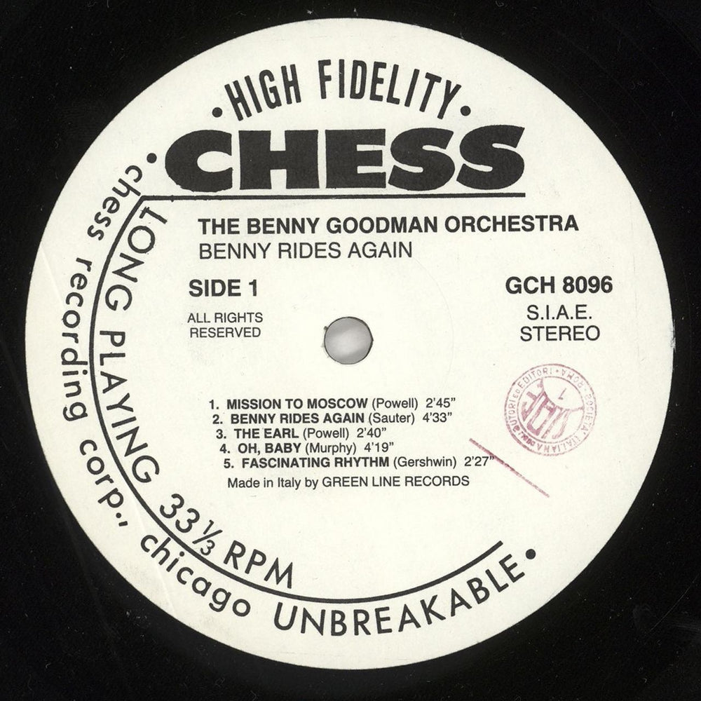 Benny Goodman Benny Rides Again Italian vinyl LP album (LP record) BG1LPBE747169