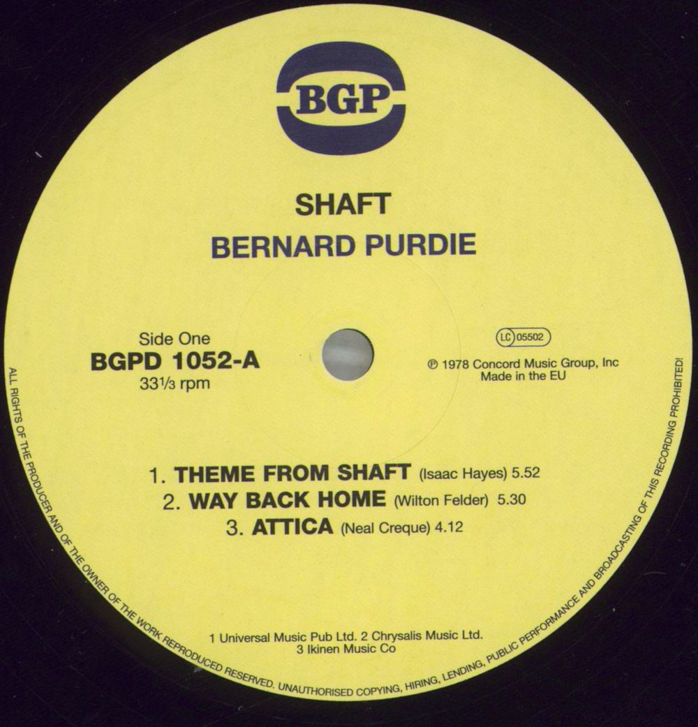 Bernard 'Pretty' Purdie Shaft French vinyl LP album (LP record) PUXLPSH825257