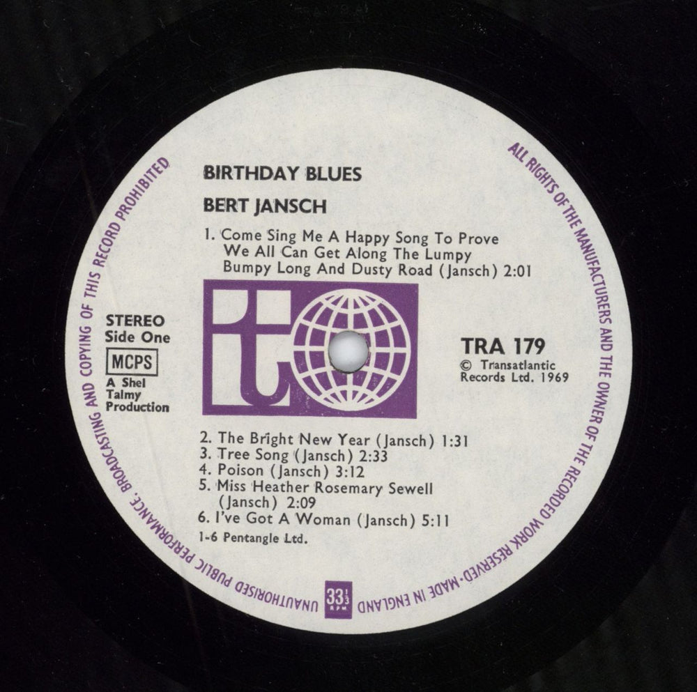 Bert Jansch Birthday Blues - 1st UK vinyl LP album (LP record)