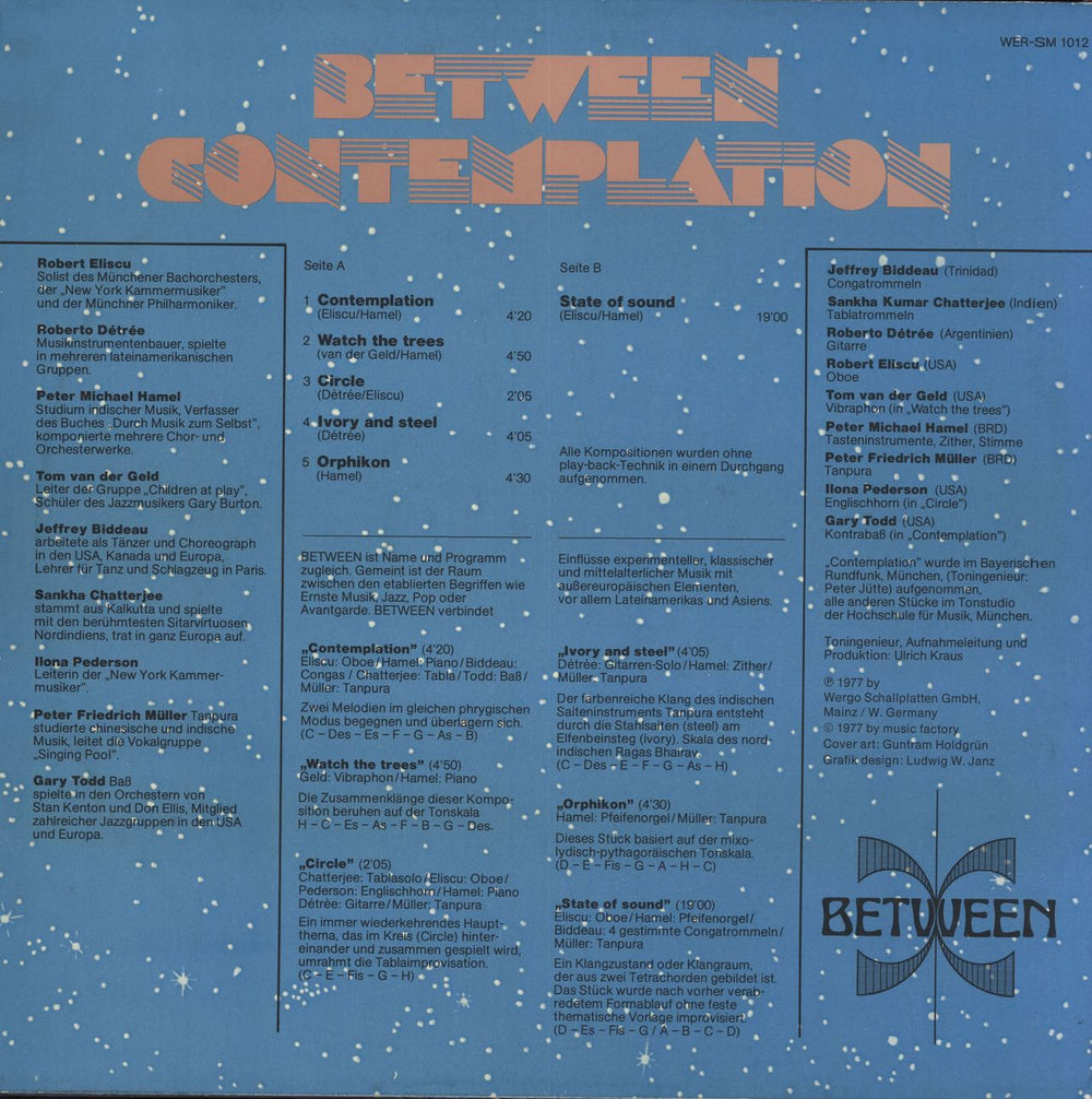 Between Contemplation German vinyl LP album (LP record)