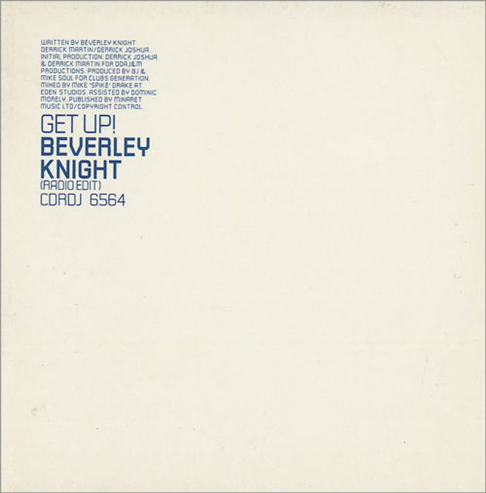 Beverley Knight Get Up! UK Promo CD single (CD5 / 5") CDRDJ6564