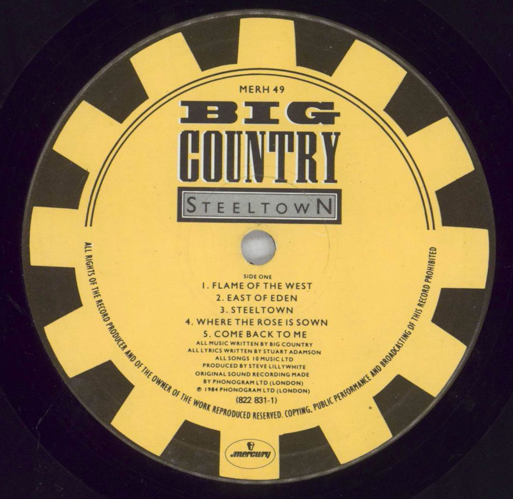 Big Country Steeltown - Shrink UK vinyl LP album (LP record) BIGLPST823808