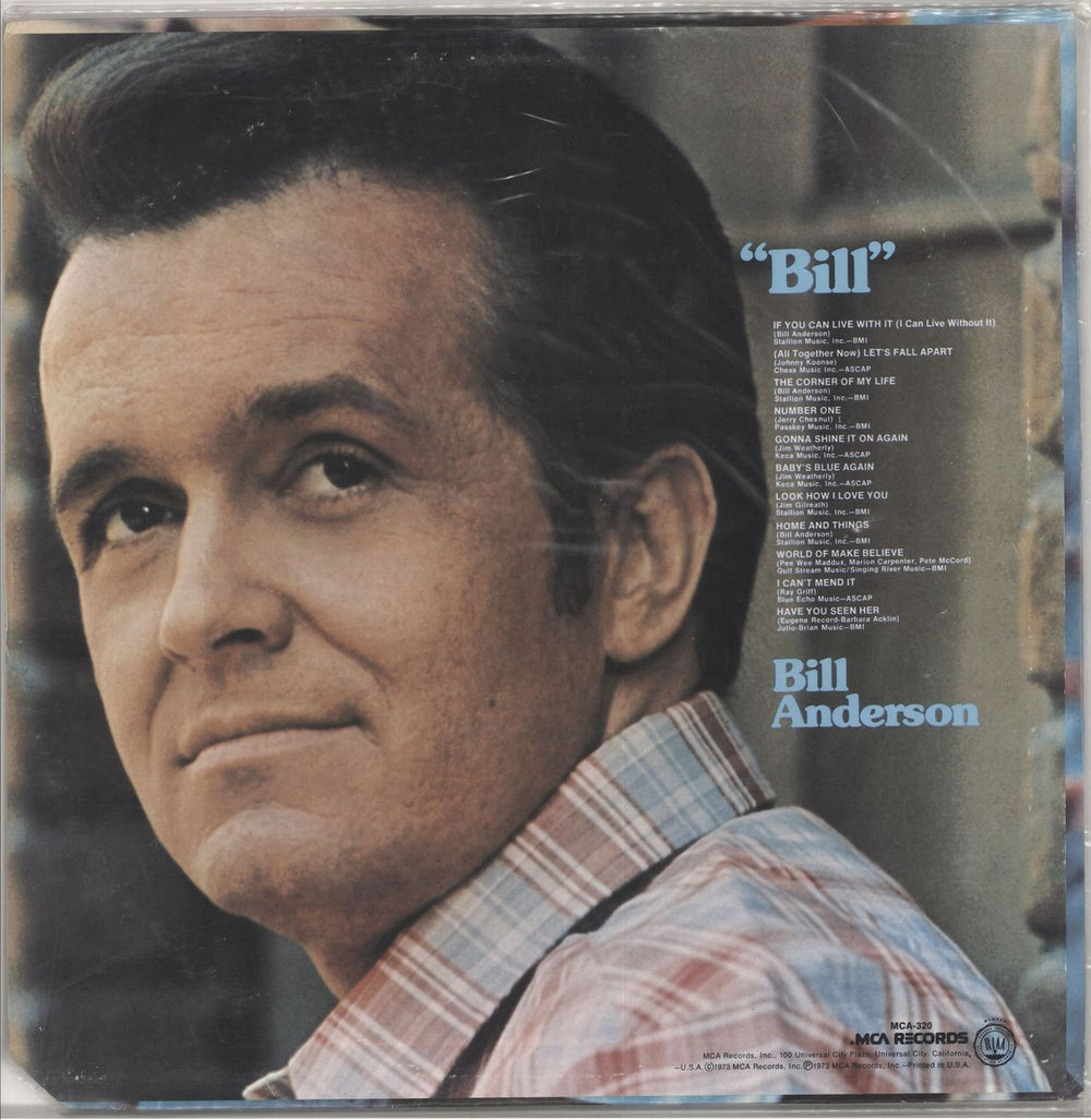 Bill Anderson Bill UK vinyl LP album (LP record)