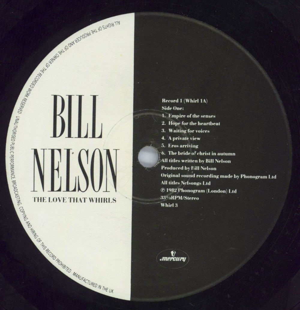 Bill Nelson The Love That Whirls (Diary Of A Thinking Heart) - EX UK 2-LP vinyl record set (Double LP Album) BSN2LTH820093