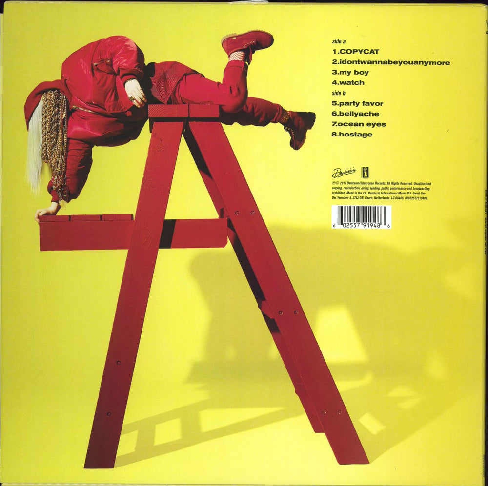 Billie Eilish Dont Smile At Me - 2nd - Red Vinyl + Inner UK 12" vinyl single (12 inch record / Maxi-single) 602557919486