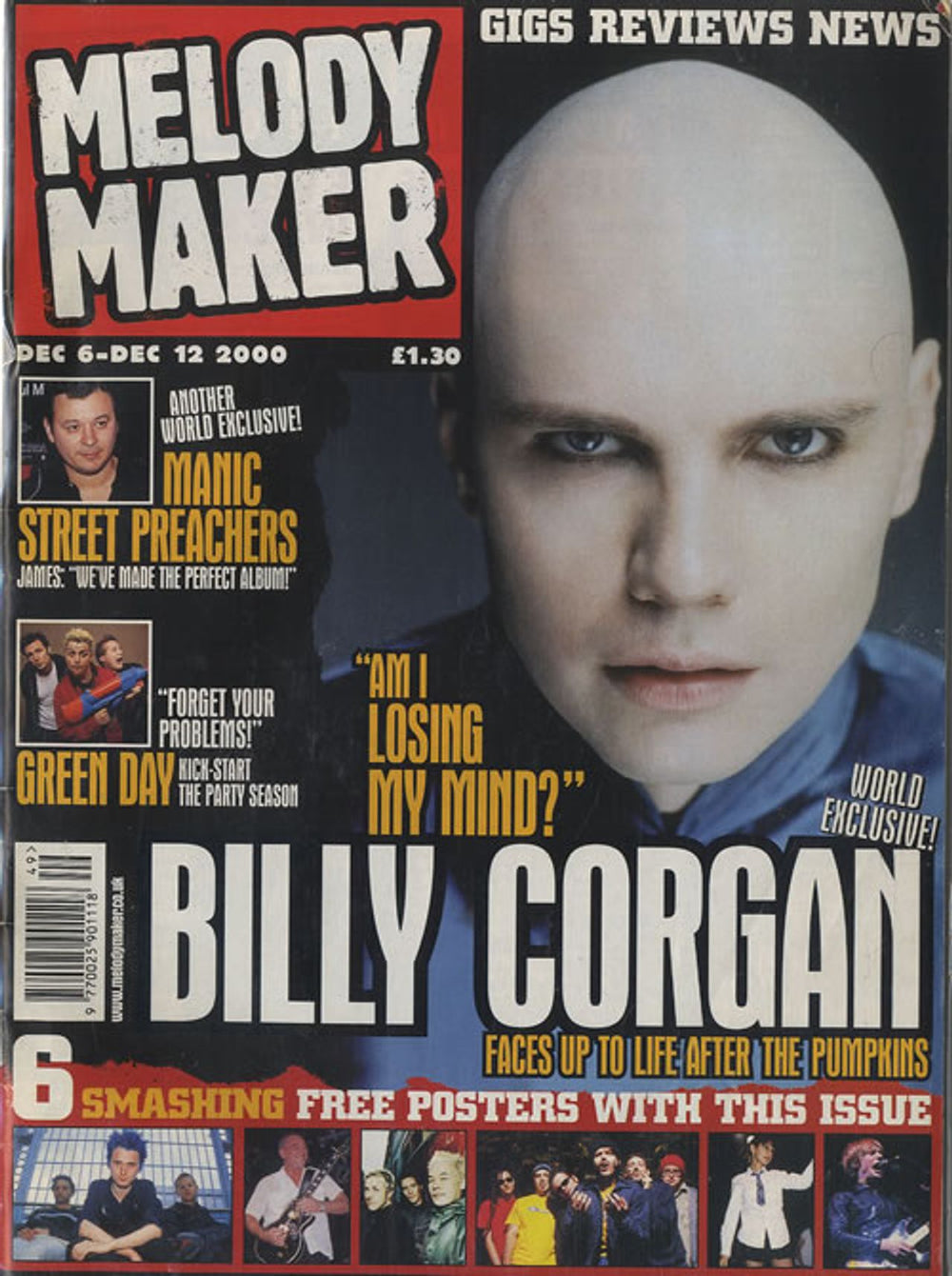 Billy Corgan Melody Maker - December 2000 UK magazine 6-12 DECEMBER 2000