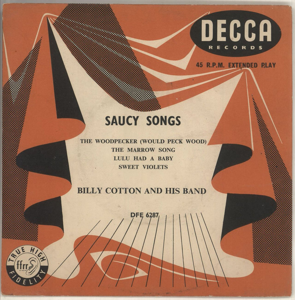 Billy Cotton Saucy Songs UK 7" vinyl single (7 inch record / 45) DFE6287