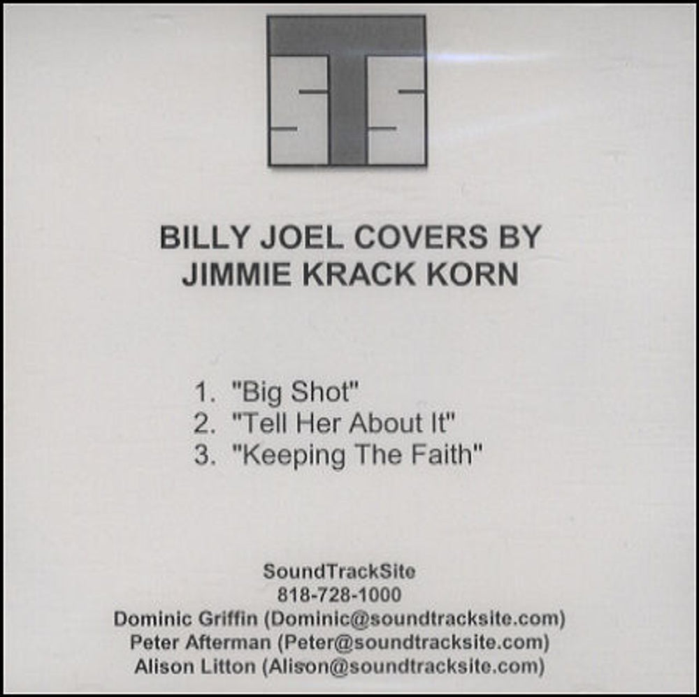 Billy Joel Billy Joel Covers By Jimmie Krack Korn US Promo CD-R acetate CD-R ACETATE