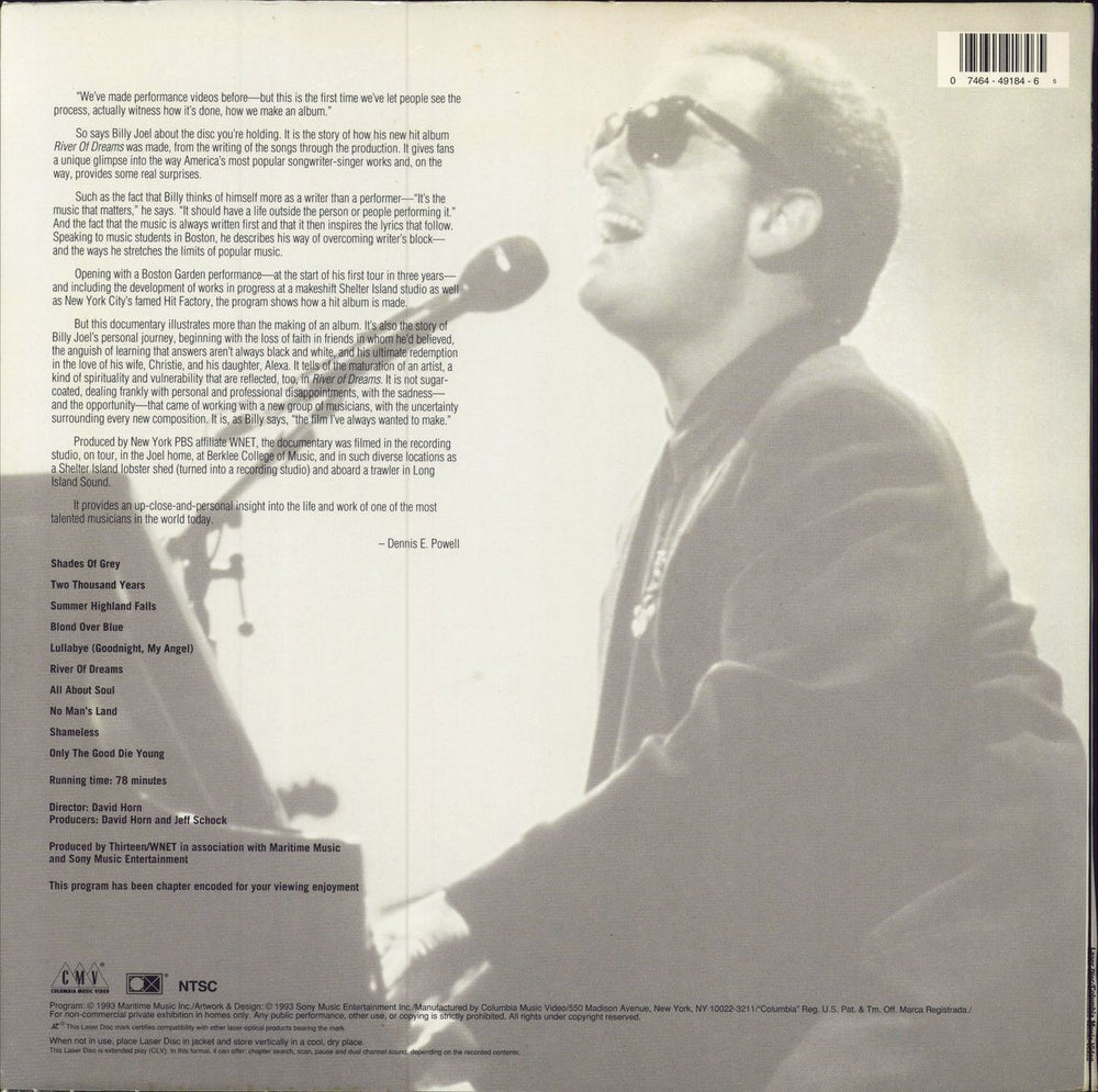 Billy Joel Shades Of Grey US laserdisc / lazerdisc 07464491846