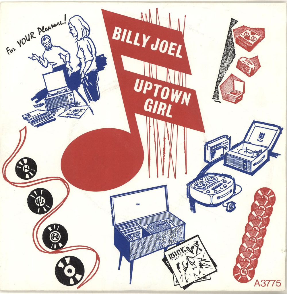 Billy Joel Uptown Girl - Graphic Sleeve - Solid UK 7" vinyl single (7 inch record / 45) A3775