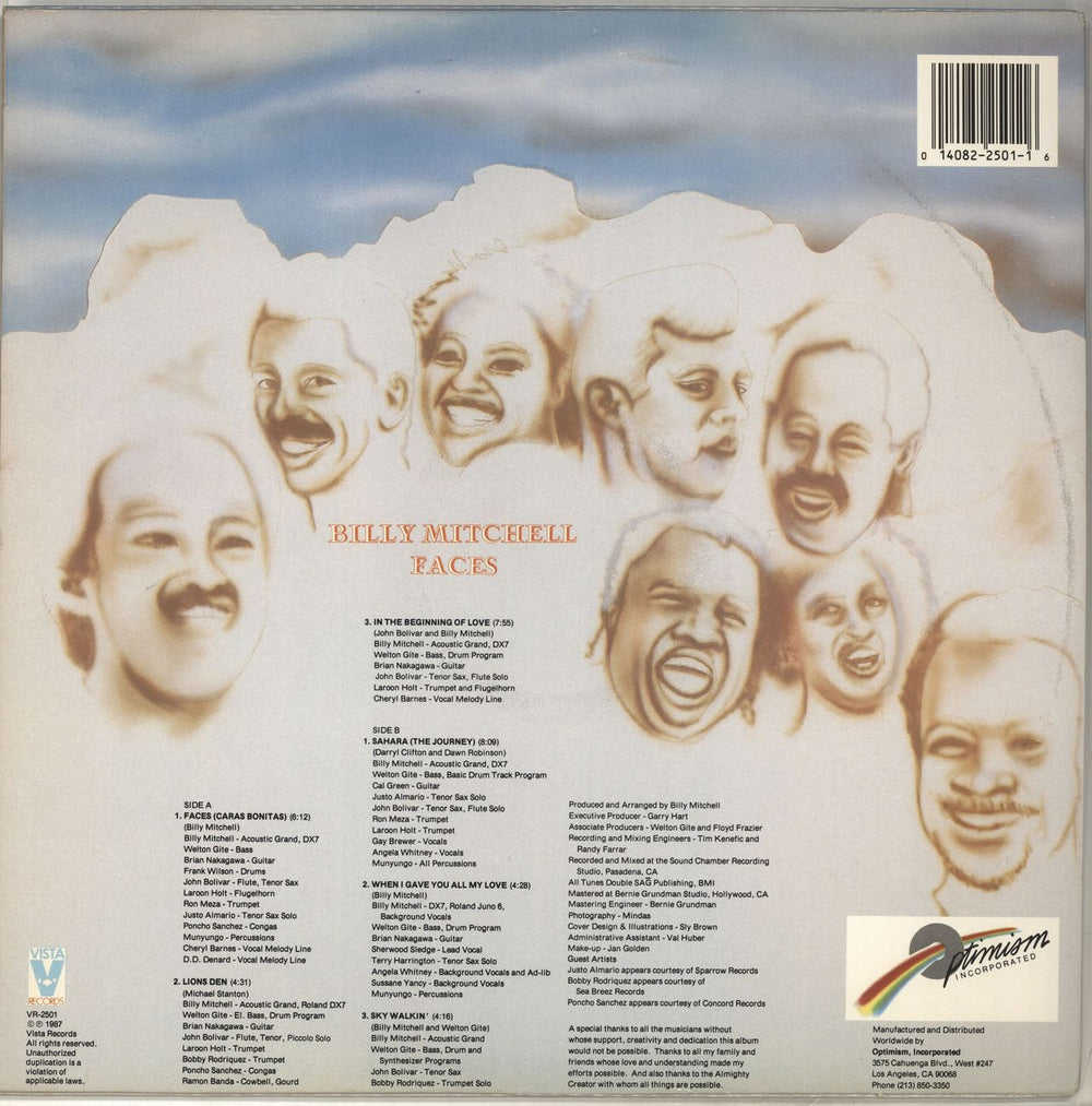 Billy Mitchell Faces US vinyl LP album (LP record)