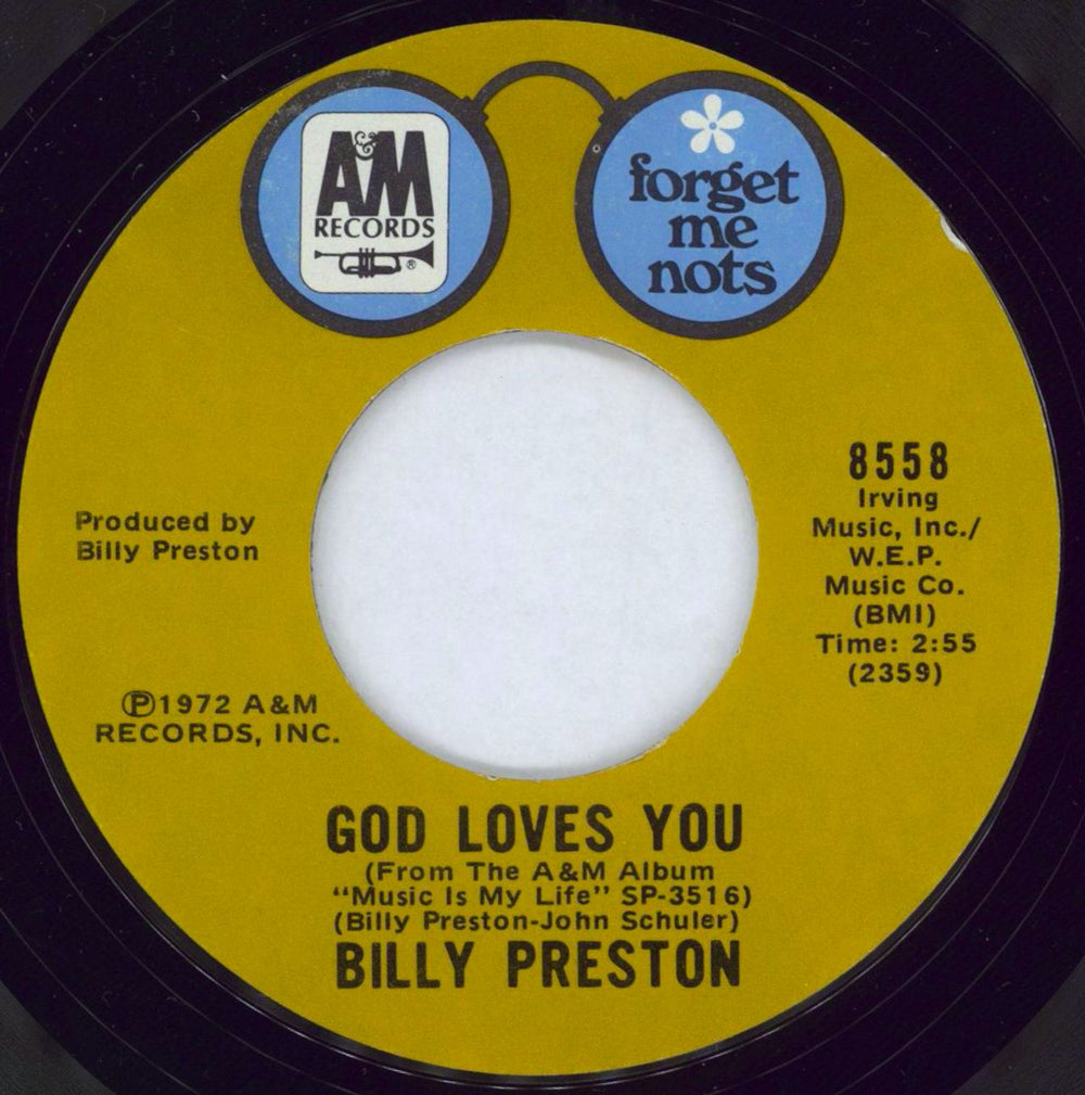 Billy Preston Outa-Space US 7" vinyl single (7 inch record / 45)