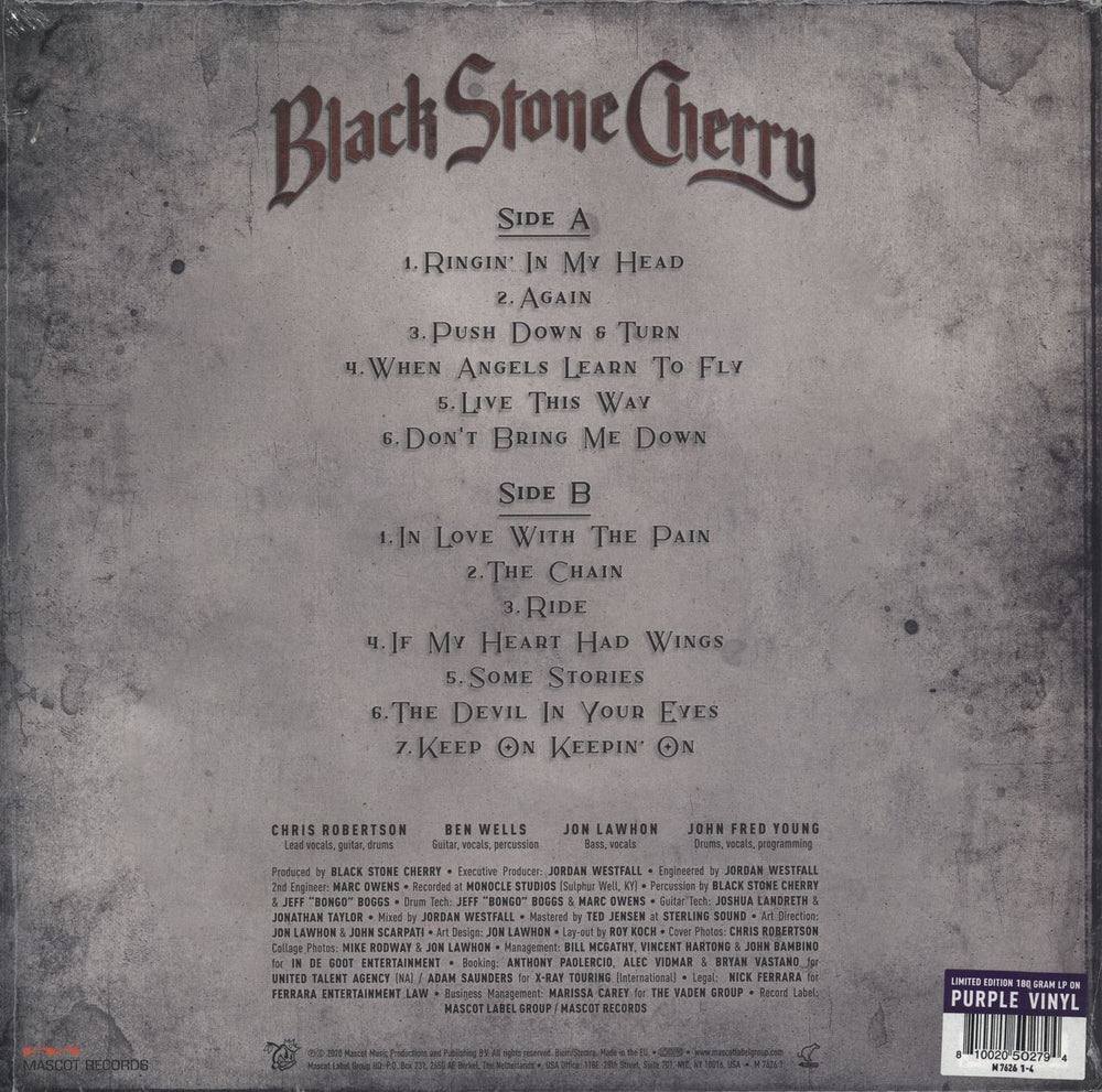 Black Stone Cherry The Human Condition - 180g Purple Vinyl - Shrink UK vinyl LP album (LP record) 810020502794