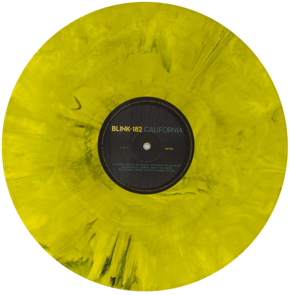 Blink 182 California - Yellow/Black Marble Vinyl US 2-LP vinyl record set (Double LP Album) B182LCA829227