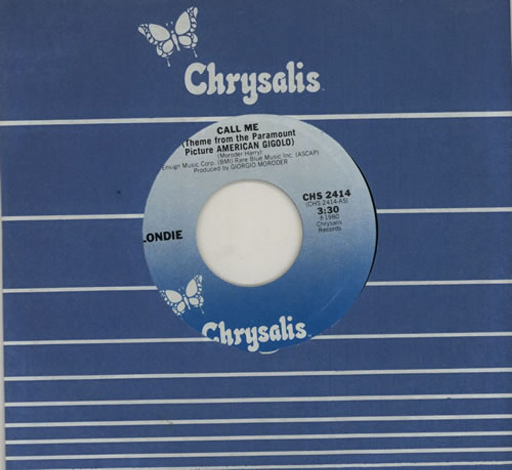 Blondie Call Me US 7" vinyl single (7 inch record / 45) CHS2414