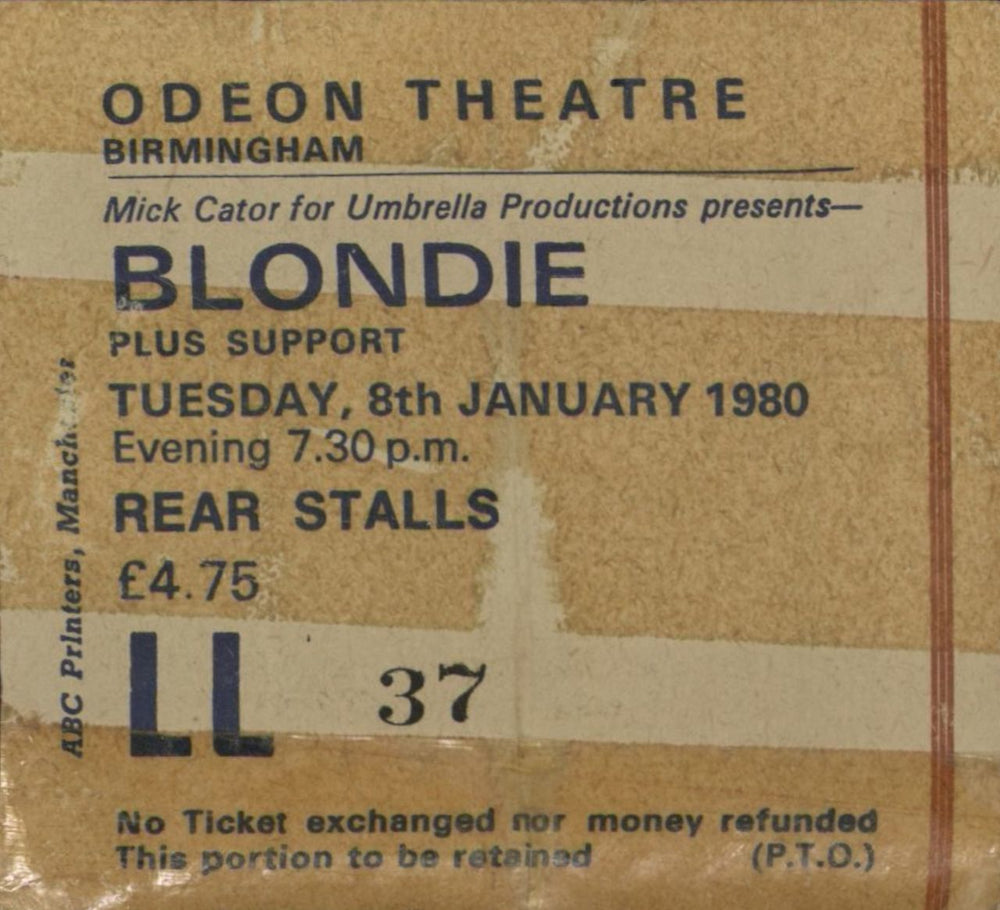 Blondie European Tour 1980 UK tour programme BLOTREU785811