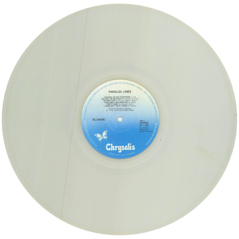 Blondie Parallel Lines - Clear Vinyl + Shrink Dutch vinyl LP album (LP record) BLOLPPA779660