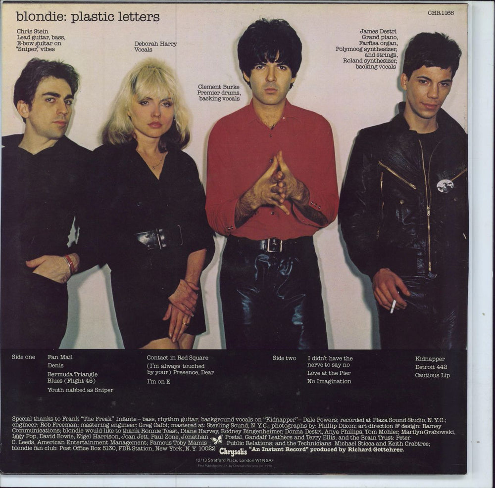 Blondie Plastic Letters - Stickered sleeve UK vinyl LP album (LP record)